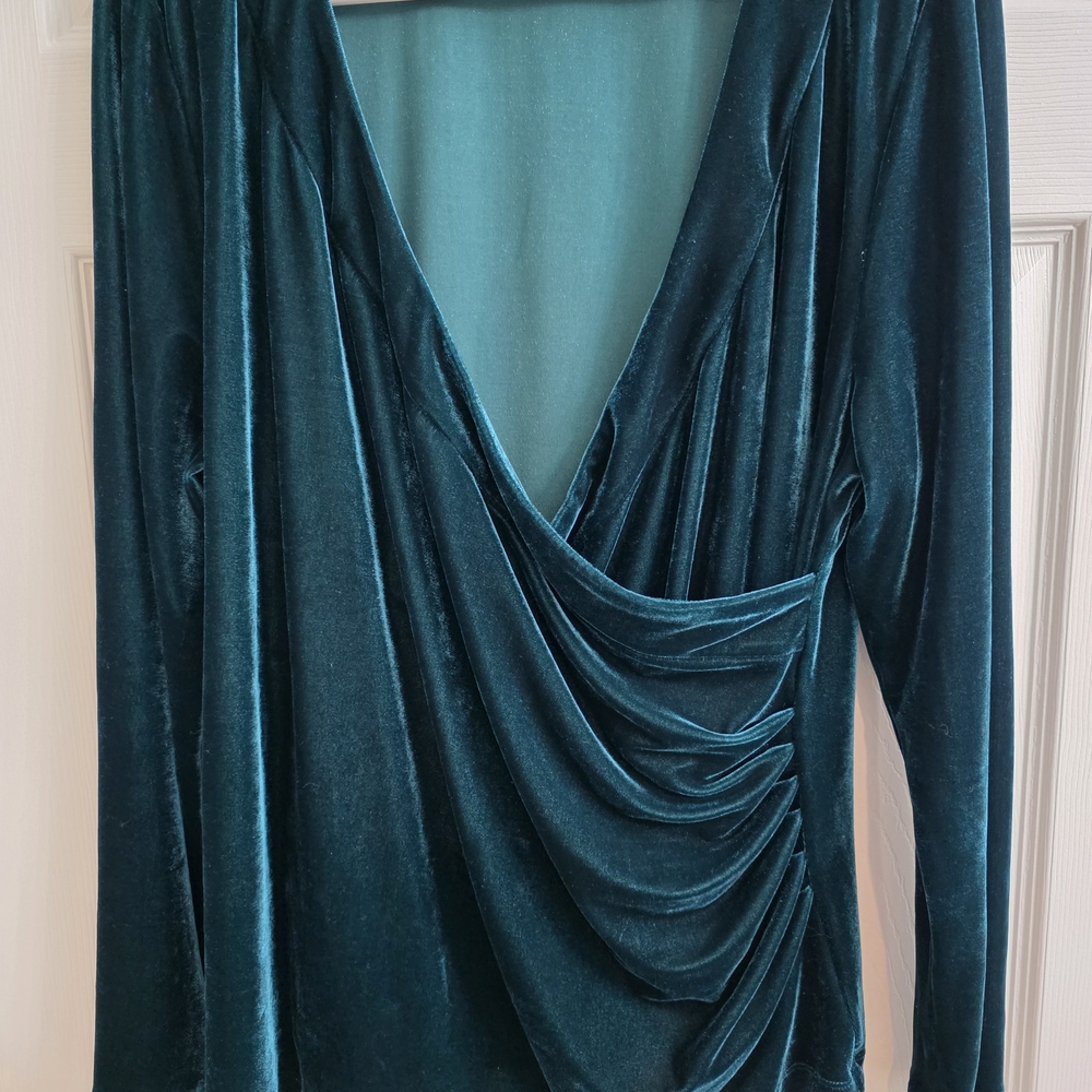 Soft Surroundings Deep Green Velvet Tunic